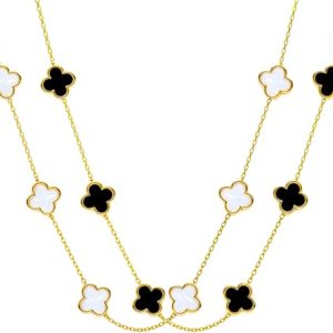 2 PC Set I 18K Gold Plated Four Leaf Clover Necklace I Dainty Clover Necklaces For Women I Mothers Day Gift I Anniversary I Wedding I Occasion