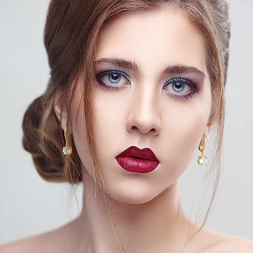 Cossa Dangle Earrings 14K Gold Drop Earrings for Women Dangle Stylish Leverback Earring with Cubic Zirconia Drop Earring A Must-have Fashion Accessory - Image 5