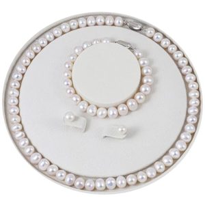 Freshwater Cultured Pearl Necklace Set Includes Stunning Bracelet and Stud Earrings and Gift Box Jewelry Set for Women