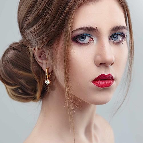 Cossa Dangle Earrings 14K Gold Drop Earrings for Women Dangle Stylish Leverback Earring with Cubic Zirconia Drop Earring A Must-have Fashion Accessory - Image 4
