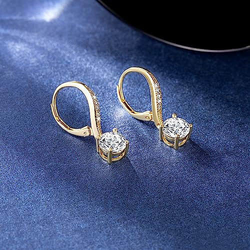 Cossa Dangle Earrings 14K Gold Drop Earrings for Women Dangle Stylish Leverback Earring with Cubic Zirconia Drop Earring A Must-have Fashion Accessory - Image 7